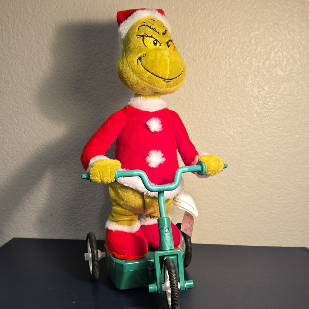Gemmy Grinch Plush on‎ Tricycle - Red and Green
